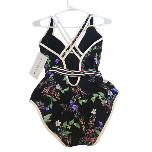 NWT Athleta Printed Floral Gold Coast One Piece Belted Swimsuit Size Small - Picture 3 of 5